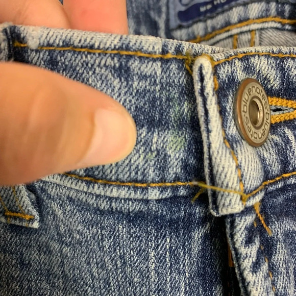 VTG Low Rise Flare Jeans Hip Hugger Stretch Size 28 Bluenotes  Canada Y2K Boho - Picture 10 of 10